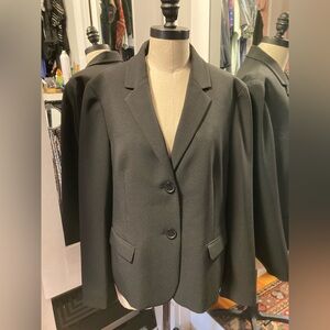 Black Label by Evan PICONE - Women's Black Two-Button Blazer, Size 14